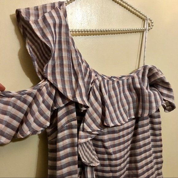 Jessica Simpson Ruffle Pink Gingham Top Size XL - Picture 4 of 7